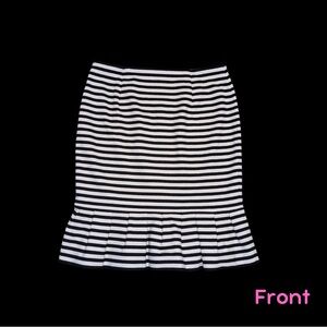 White House Black Market Black and Cream Striped Skirt Size 8